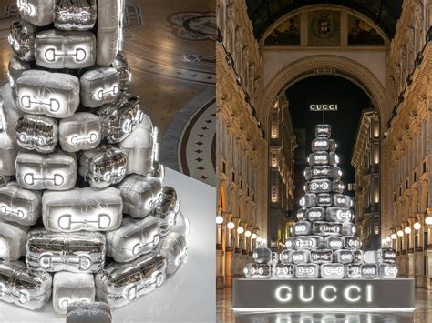 A Look at the Gucci Christmas Tree in Milan, Which Is 